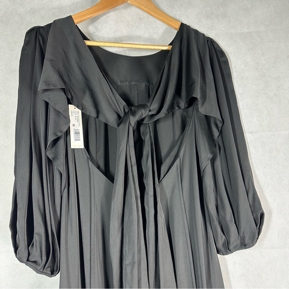 Rebecca Taylor Open Back Black Midi Dress Size Small Minimalist - Picture 12 of 15